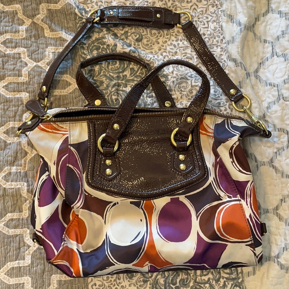 Multi colored coach purse